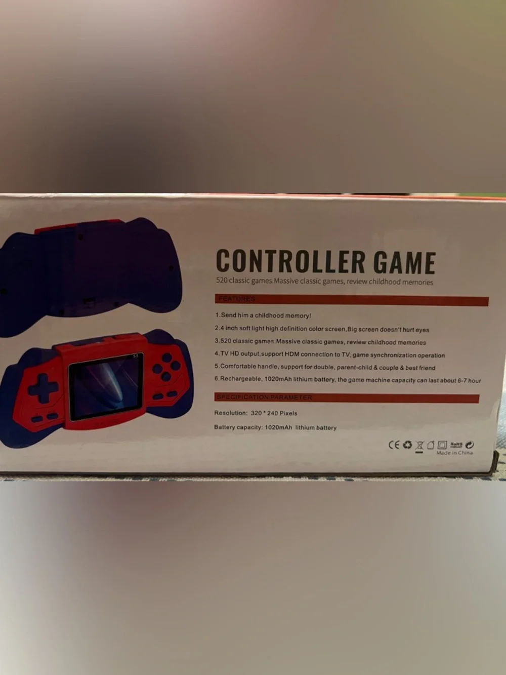 Red Handheld Game Box Console